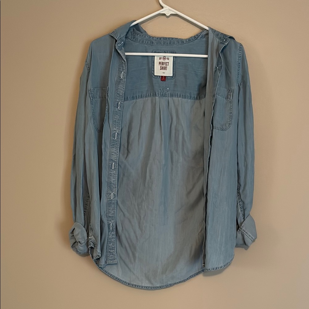 SO Blue Denim Button-Up Shirt